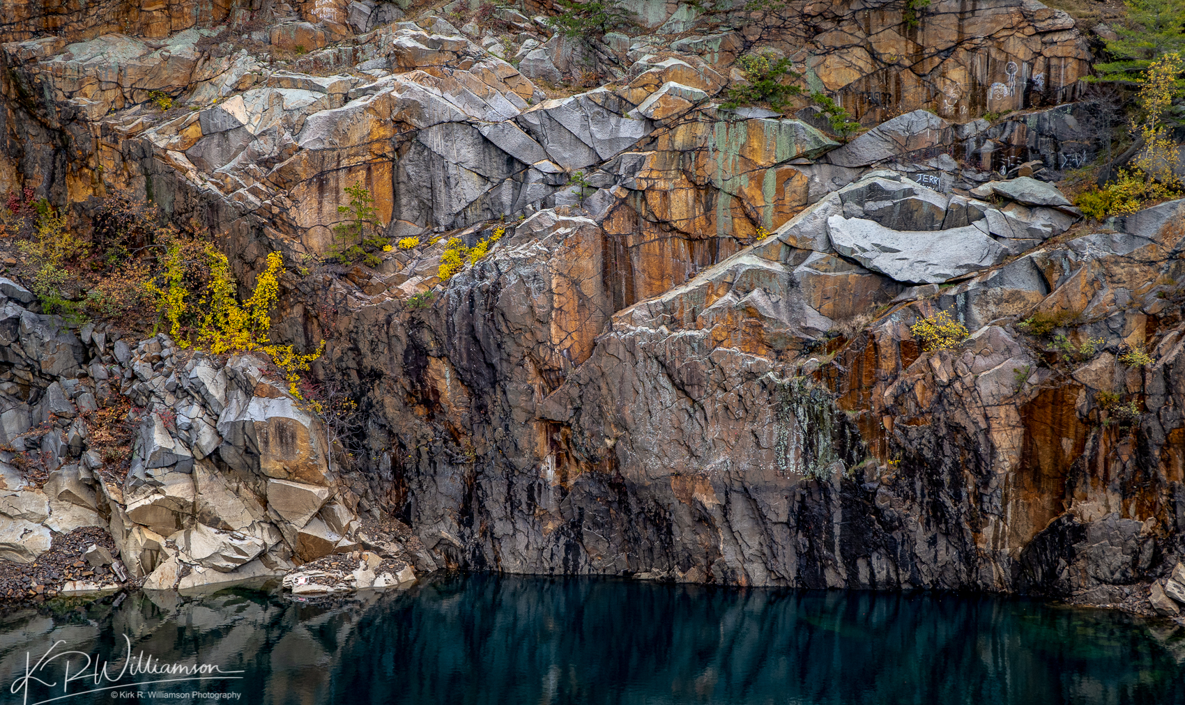 Autumn color and the quarry wall. Canon 24-70 f4L @70