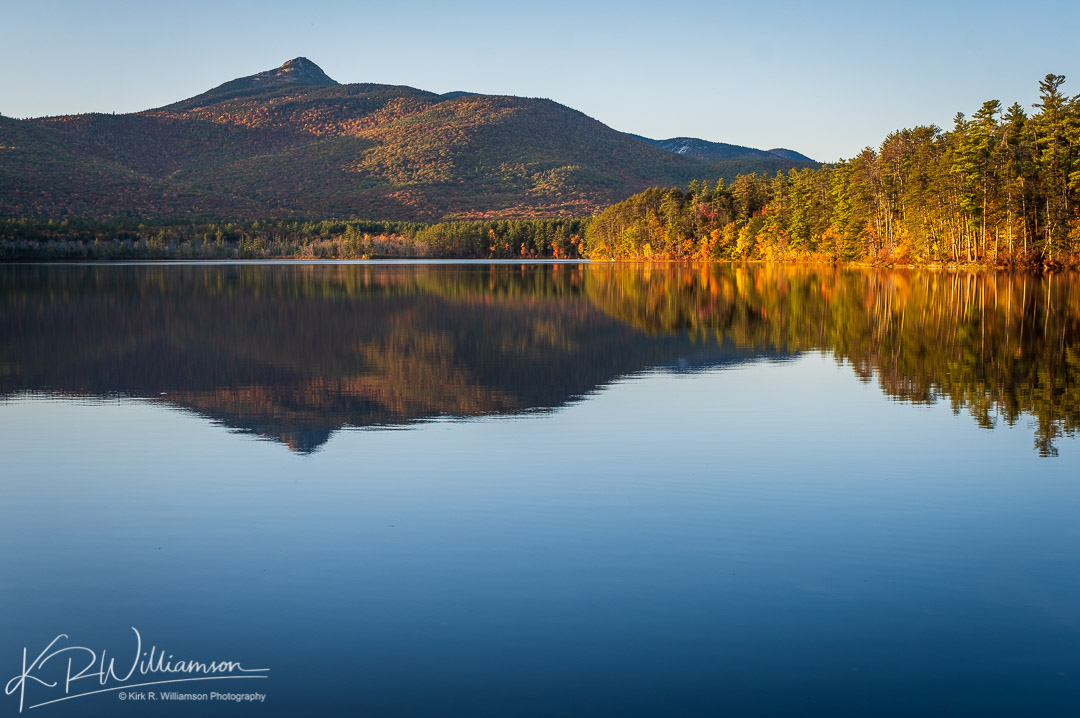 Mt. Chocorua reflects in the lake that bears it's name along Rt. 16 in NH
