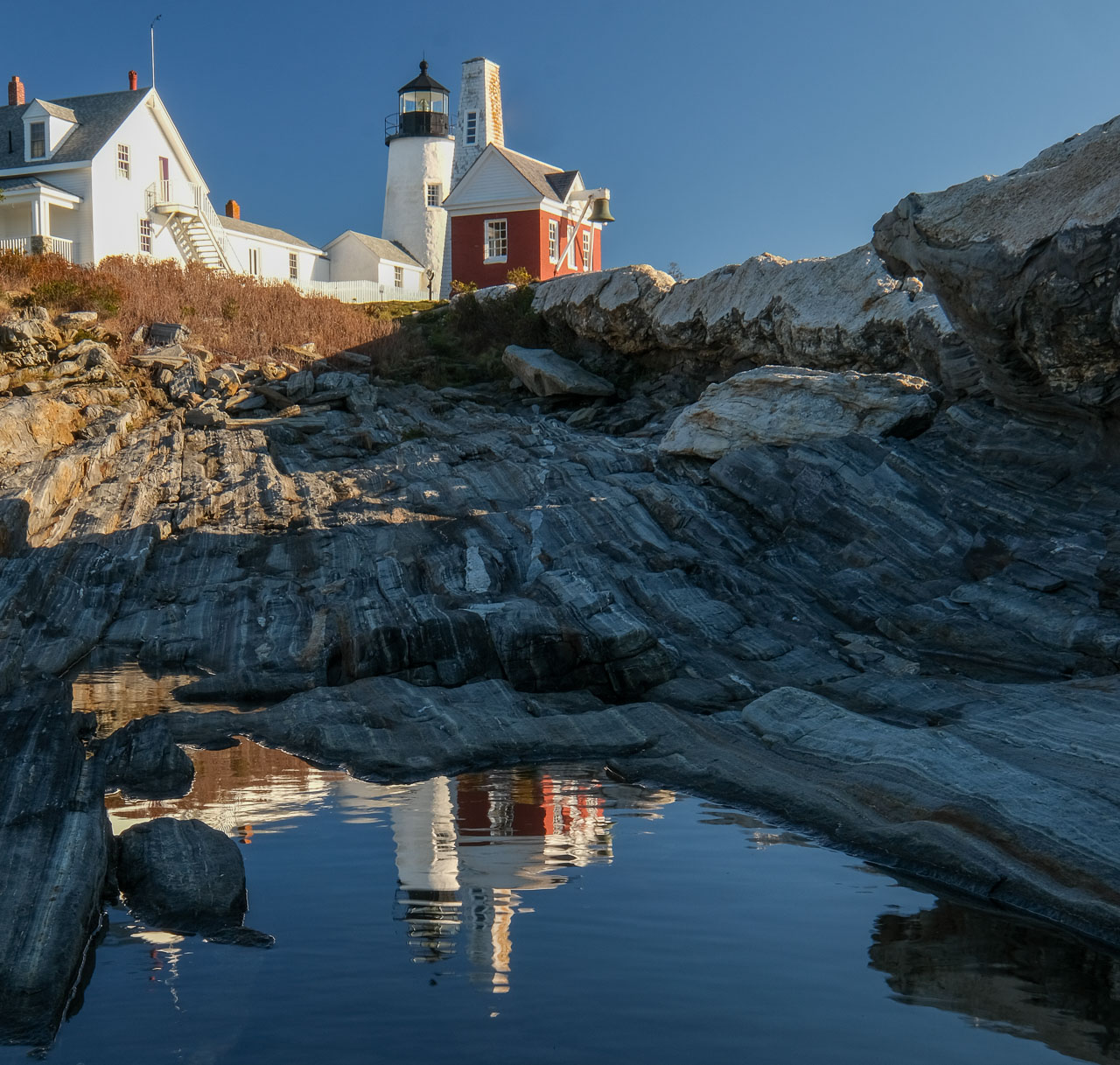 wide angle landscape photography Pemaquid light